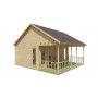 Chalet bois 19,3+10,5m2 550x600cm Olaug