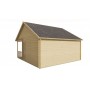 Chalet bois 19,3+10,5m2 550x600cm Olaug