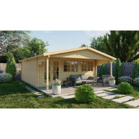 Chalet bois 35m2 Druide Druide - 70mm - Lumineux Chalet bois 33m2 595x595cm Rune