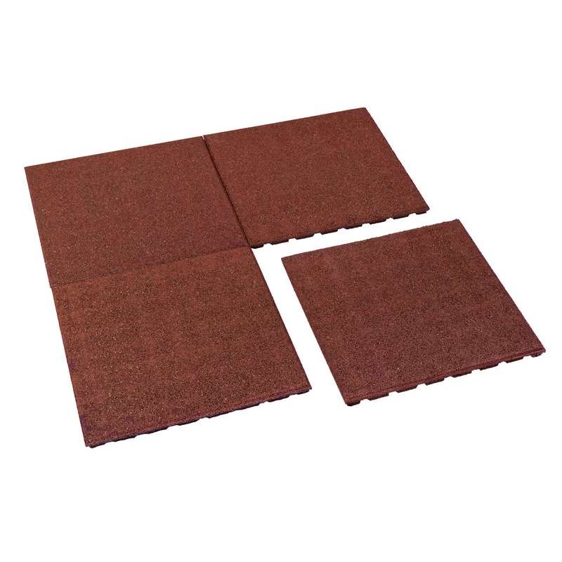 Tapis aire de jeu caoutchouc rouge 50×50 cm | Jardin et Chalet