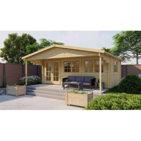 Chalet en bois 21,8+11,2m2 400x600cm Torsten