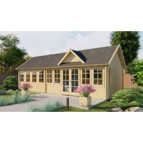 Chalet habitable 37m2 Madeleine 400x930cm - 70mm - 2 pièces Chalet habitable 37m2 400x930cm Madeleine