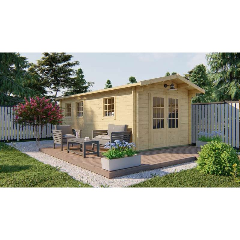 Chalet bois 18m2 600x300cm ERIC