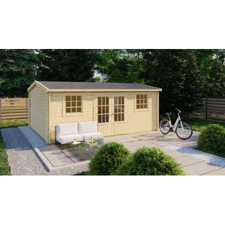 Chalet bois 25m2 450x578cm Dianne