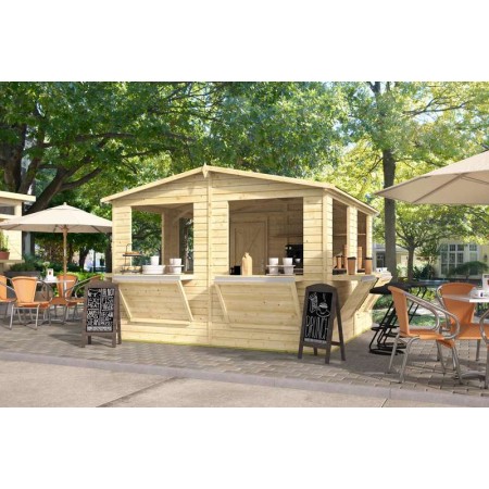 Kiosque 6 volets en bois 9m2 300x300cm