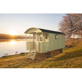 Roulotte en bois Goguette 240x600cm double vitrage Roulotte en bois 240x600cm