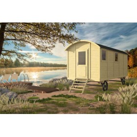 Roulotte en bois Angelo 237x600cm double vitrage Roulotte en bois 237x600cm Angelo