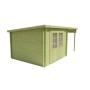 Chalet bois 7,5+5,4m2 300x500cm Dora imprégné en vert