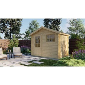 Abri de jardin 5m2 Solen 200x295cm - 28mm - porte et fenêtre vitrées Abri de jardin 5m2 200x295cm Sten