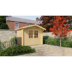 Chalet bois 5m2 Najette 295x200cm - 28mm - Porte double Chalet bois 5m2 295x200cm ANJA