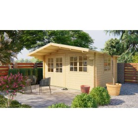 Chalet en rondin de bois 16m2 Inge 420x420cm double vitrage