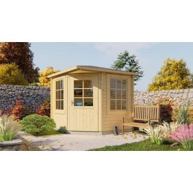 Chalet bois 6m2 Jairo 250x250cm - 28mm - Toiture 4 pentes Chalet bois 6m2 250x250cm Jairo