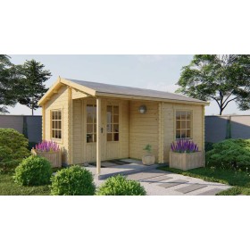 Chalet bois 16,5m2 410x500cm Johan