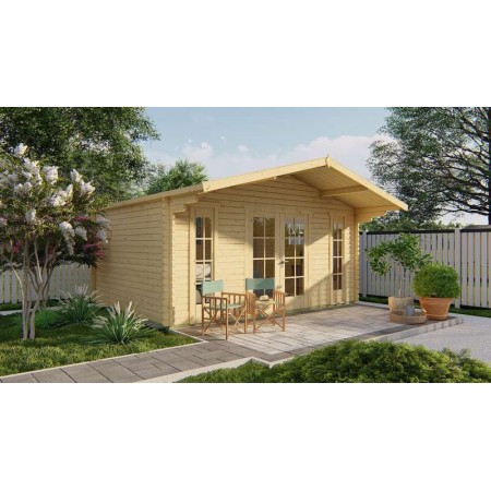 Chalet bois 18m2 380x500cm Gustav