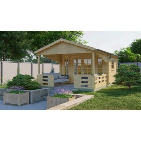 Abri de jardin avec terrasse couverte 10,8+9,0m2 Sanstrov