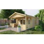 Chalet bois 15,5+8,6m2 450x580cm Heino