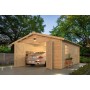 Garage bois 26m2 Rachelle 470x570cm - 58mm - double vitrage