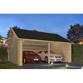 Garage 36m2 600x600cm Ulysse - 70mm - Carport 2 voitures Garage / Carport 2 voitures 36m2 600x600cm Nysse