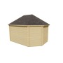 Chalet bois 15,2m2 378x522cm hexagonal Gudrun