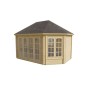 Chalet bois 15,2m2 378x522cm hexagonal Gudrun