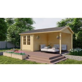 Chalet bois 6,4+9,2m2 300x590cm Ove