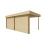 Chalet bois 6,4+6,4m2 300x500cm Stig