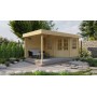 Chalet bois 6,4+6,4m2 300x500cm Stig