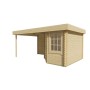 Chalet bois 6,4+6,4m2 300x500cm Stig