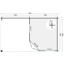 Chalet bois 6,4+6,4m2 300x500cm Stig