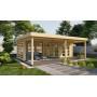 Chalet bois 9,5+29m2 Ondina 510x785cm - 40mm - Vaste espace extérieur