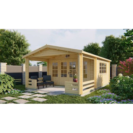 Chalet bois 17,6+9,2m2 420x440cm Ipswich - Jardin et chalet