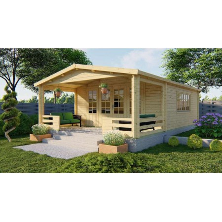 Chalet bois 27+11,4m2 540x760cm Wigan - Jardin et chalet