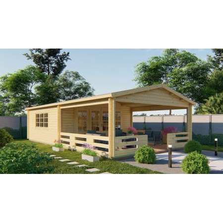 Chalet bois 27+21,8m2 540x963cm Brest