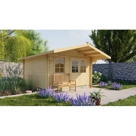 Chalet en bois 10,8m2 380x430cm SUNDERLAND 1