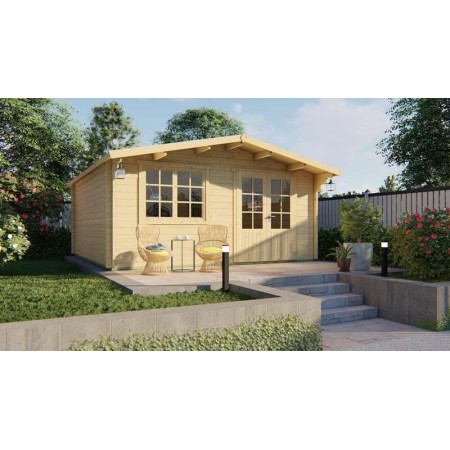 Chalet bois 25m2 500x500cm ROSIE