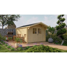 Chalet bois 10m2 Luléa 280x380cm - 34mm - Type garage Chalet bois 10,7m2 280x380cm Luléa