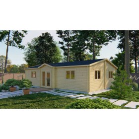 Chalet habitable 68m2 Chantilly 700x1050cm - 70mm - 4 pièces Chalet habitable 68m2 700x1050cm Chantilly