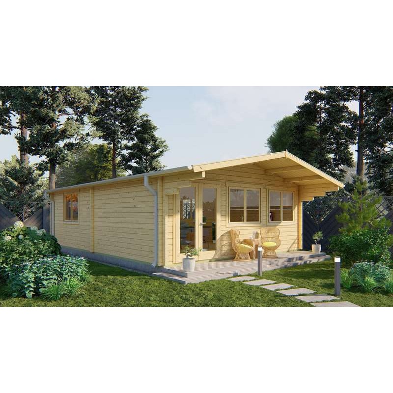 Chalet en bois 45m2 595x800cm Ballerine