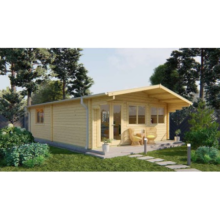 Chalet en bois 45m2 595x800cm Ballerine