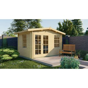 Chalet bois 8m2 PHILIPPE 350x250cm porte double - 40mm Chalet bois 8m2 350x250cm PHILIPPE