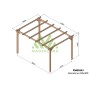 Pergola Barcelona de 420x300cm bois massif autoclave