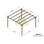 Pergola Barcelona de 420x420cm bois massif autoclave