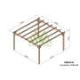 Pergola Cambados de 420x420cm bois massif autoclave