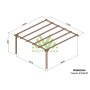 Pergola Oviedo de 420x420cm bois massif autoclave