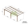 Pergola Oviedo de 600x300cm bois massif autoclave