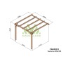 Pergola Narbonne de 300x300 bois massif autoclave