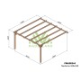 Pergola Narbonne de 420x420 bois massif autoclave