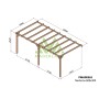 Pergola Narbonne de 600x300 bois massif autoclave