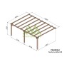 Pergola Narbonne de 600x420 bois massif autoclave