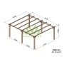 Carport voitures RIO 510x420cm bois massif autoclave